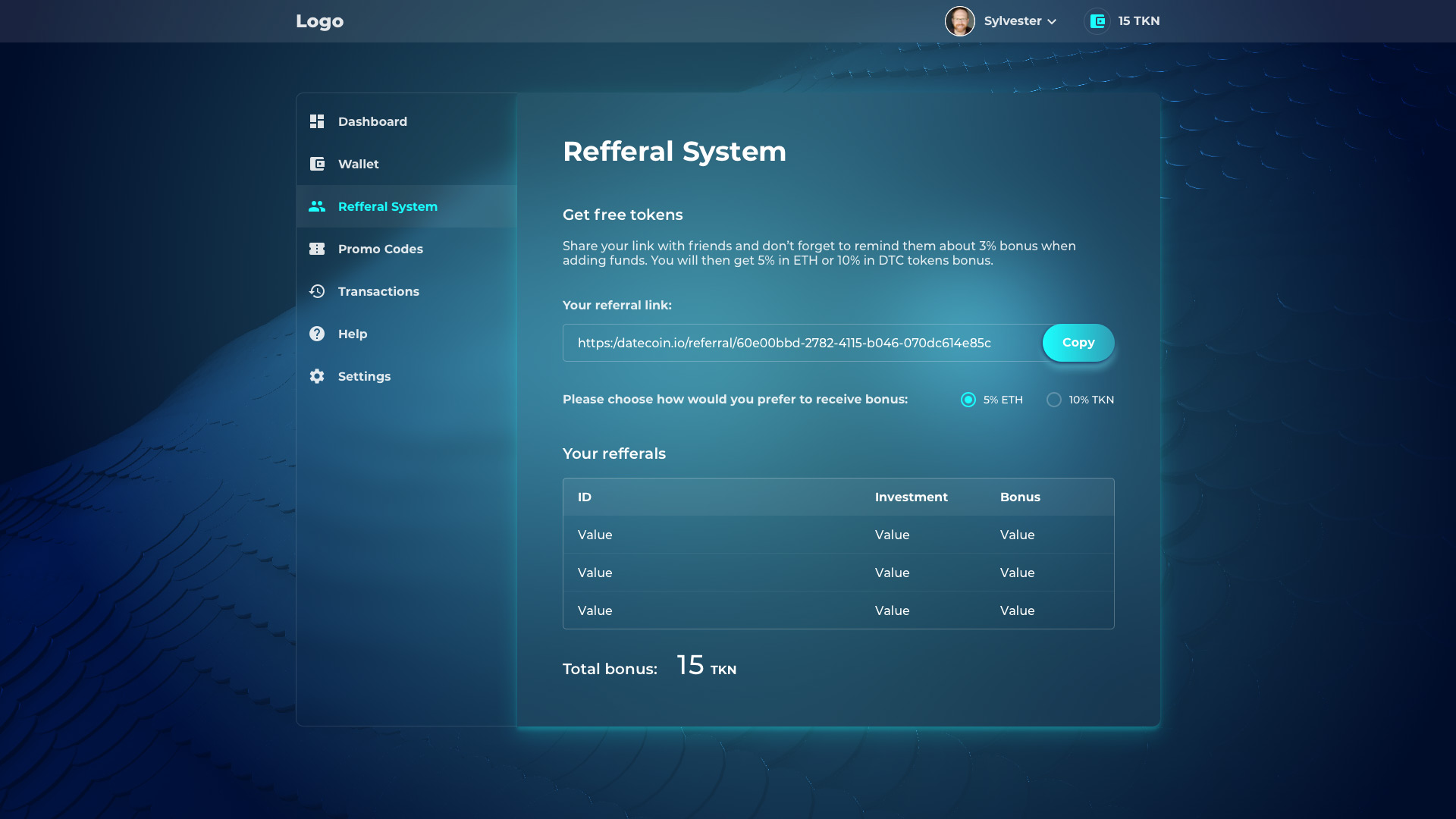 landing page ico mining