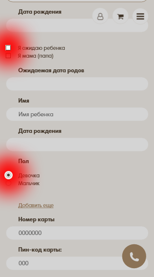 построение полей в форме обратной связи на сайте